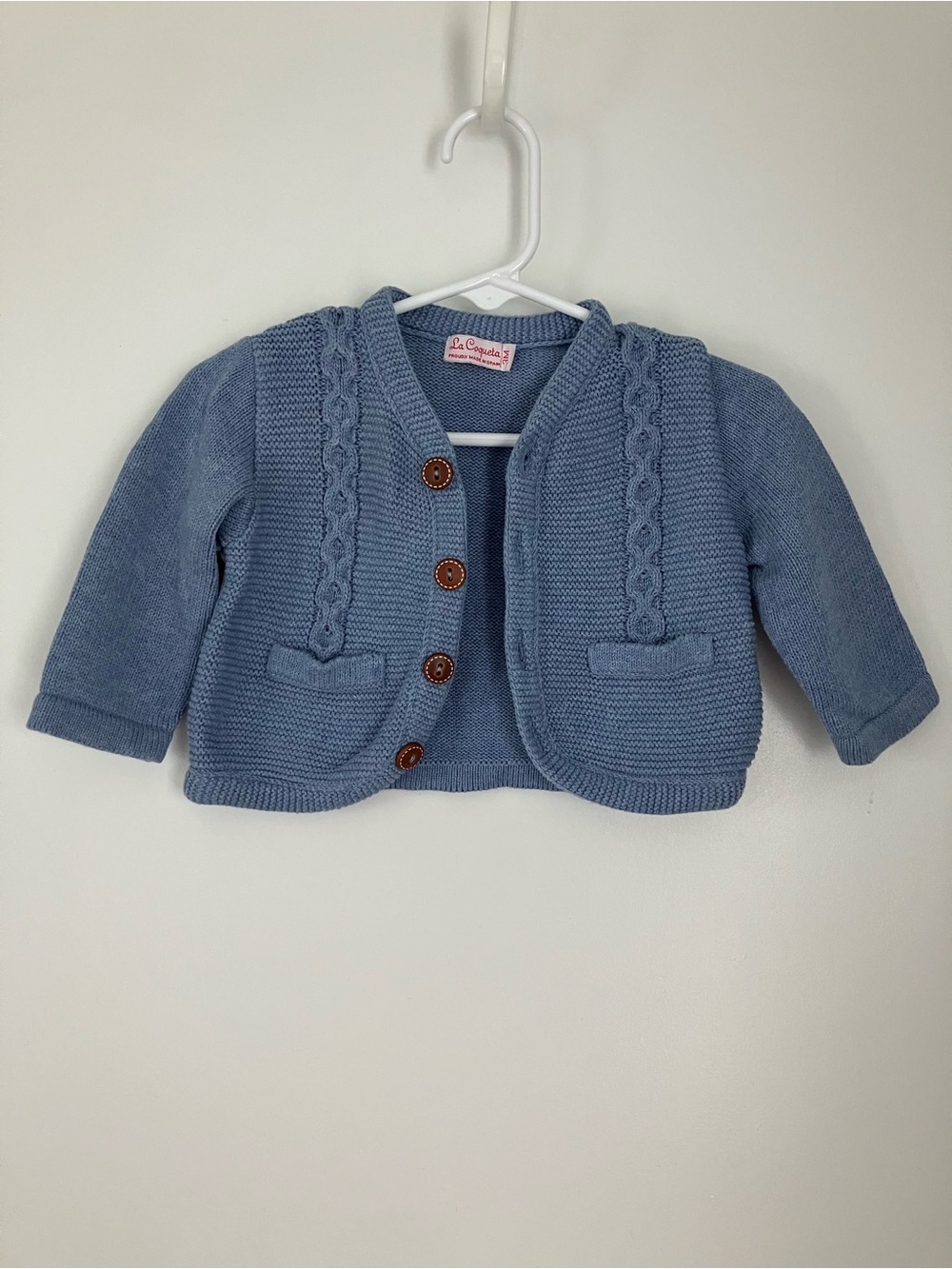 La Coqueta Blue Knit Baby Cardigan